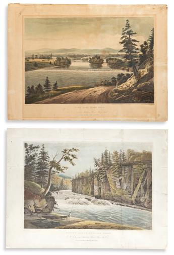 (HUDSON RIVER PORTFOLIO.) John Hill; after William Guy Wall. Group of 5 hand-colored aquatint and engraved plates.